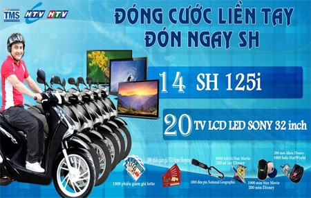 “Vui năm mới, đón quà may mắn” cùng HTVC - 1 Rộn ràng khuyến mãi “Đóng cước liền tay, đón ngay SH”