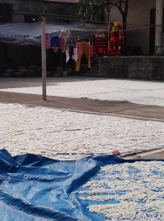 Mứt tết Xuân Đỉnh: Ruồi ăn trước, người ăn sau - 3 Trên dây - phơi quần áo, dưới đất - phơi mứt