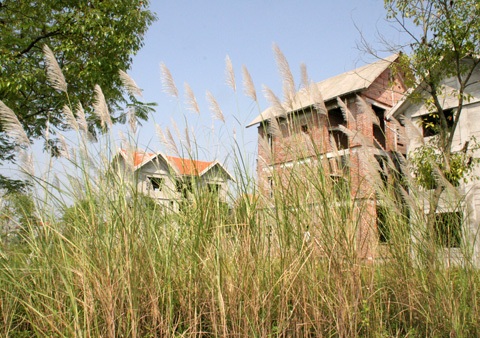 Những vùng đất “chết” sau 5 năm mang danh Hà Nội - 1 Đốt tiền, chôn chân ở vùng đất mới Mê Linh. (Ảnh D.A)