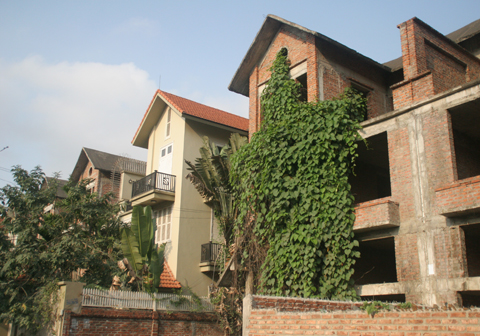 Những ngôi nhà vắng hoe giữa khu đô thị lại là nơi an cư mới của sếp nhà đất.