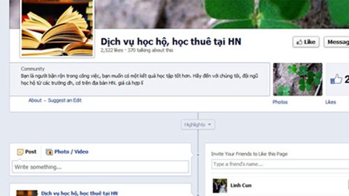 Quảng cáo học hộ, học thuê nhan nhản trên mạng và nơi công cộng. (Ảnh minh họa)