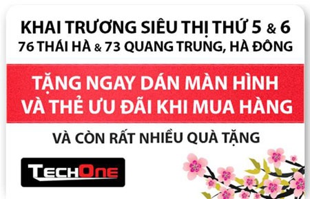 TechOne tặng iPhone 5S, OPPO Find mừng khai trương siêu thi 5 và 6 - 2 Miễn phí dán màn hình, cài app bản quyền