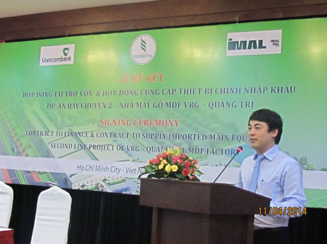 Vietcombank và VRG phối hợp với đối tác Ý triển khai Dự án dây chuyền 2 – Nhà máy gỗ MDF Quảng Trị - 2 Ông Nghiêm Xuân Thành – Tổng giám đốc Vietcombank phát biểu tại Lễ ký