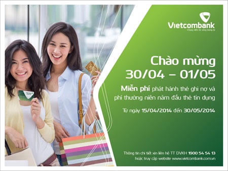 Vietcombank ưu đãi phát hành thẻ mới nhân dịp 30/4 - 1 Vietcombank ưu đãi phát hành thẻ mới nhân dịp 30/4