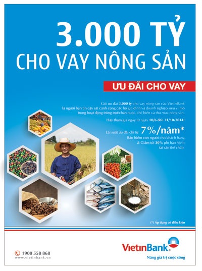 3000 tỷ đồng ưu đãi cho vay nông sản