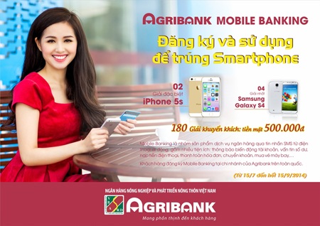 Đăng ký và sử dụng Agribank Mobile Banking để trúng SmartPhone
