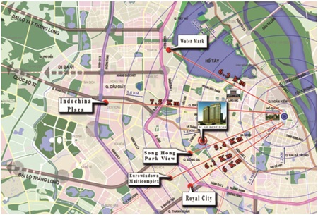Vị trí đắc địa ở trung tâm thành phố là lợi thế mạnh của D’. Le Pont D’or