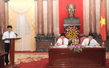 Chủ tịch nước gặp mặt Lãnh đạo Đảng ủy Khối và các đơn vị thuộc Đảng bộ Khối doanh nghiệp Trung Ương - 2 Tổng giám đốc Vietcombank Nghiêm Xuân Thành