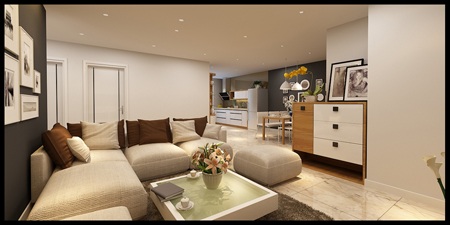 Phòng khách được thiết kế khoa học – tận dụng không gian sinh hoạt cho gia đình