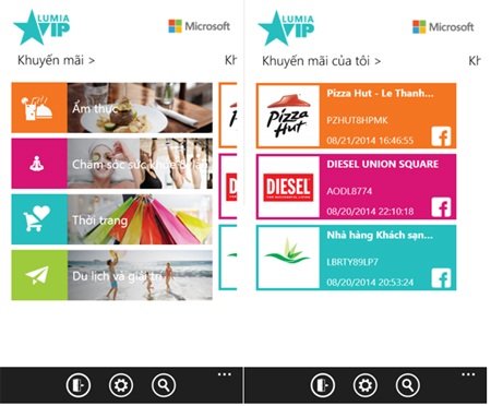 Khám phá trợ thủ săn hàng khuyến mãi Lumia VIP - 2 Các ưu đãi được chia thành bốn nhóm chính cho các yêu cầu đa dạng của bạn