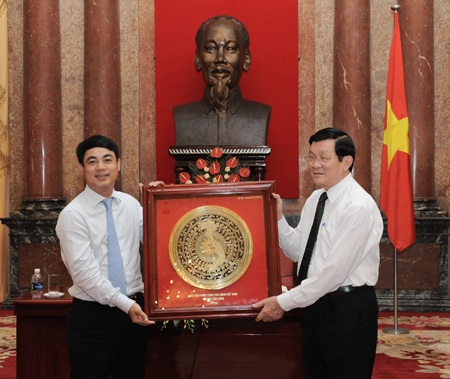 Chủ tịch nước gặp mặt Lãnh đạo Đảng ủy Khối và các đơn vị thuộc Đảng bộ Khối doanh nghiệp Trung Ương - 3 Chủ tịch nước Trương Tấn Sang