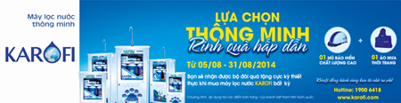 Karofi tung khuyến mại “Lựa chọn Thông minh, Rinh quà Hấp dẫn”