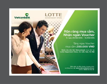 VietcomBank và Lotte phối hợp triển khai chương trình “Rộn ràng mua sắm, nhận ngay voucher”
