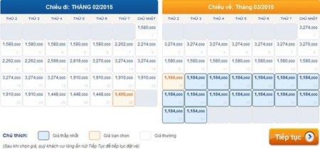 Mua vé máy bay Tết 2015 giá rẻ không khó ? - 2 Chức năng Tìm vé máy bay rẻ nhất theo tháng tại