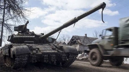 Xe tăng của lực lượng ly khai tại khu vực Donetsk