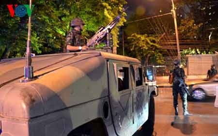 Quân đội Thái Lan trong cuộc đảo chính tại Bangkok. (Ảnh: Xuân Sơn)