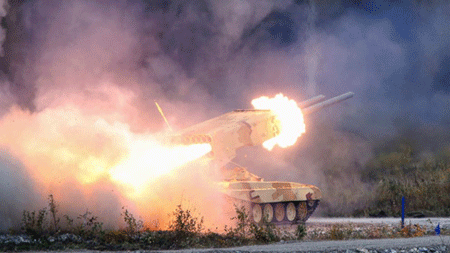 Phe ly khai Ukraine lần đầu sử dụng "rồng lửa" Buratino - 1 Rồng lửa Buratino khai hỏa