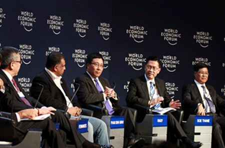 Phó Thủ tướng, Bộ trưởng Ngoại giao Phạm Bình Minh tại WEF Davos 2014 (ảnh VGP)