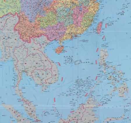 Biển Đông và cuộc chiến pháp lý giữa Trung Quốc - Philippines năm 2015 - 2 Bản đồ đường lưỡi bò bao trùm phần lớn diện tích Biển Đông của Trung Quốc (ảnh: AP)