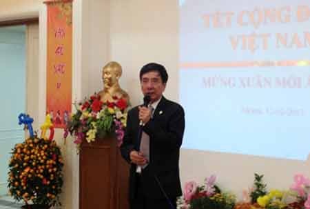 Tết Cộng đồng Xuân Ất Mùi tại Indonesia - 1 Đại sứ Việt Nam tại Indonesia Nguyễn Xuân Thủy phát biểu