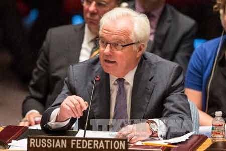 Nga, Séc phản đối triển khai lực lượng hòa bình tới Ukraine - 1 Đại diện thường trực LB Nga tại Liên hợp quốc (LHQ) Vitaly Churkin (Ảnh: AFP-TTXVN)\