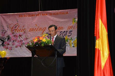 Gặp mặt bà con Việt kiều mừng Xuân tại Australia - 1 Đại sứ Lương Thanh Nghị phát biểu tại cuộc gặp mặt (Ảnh: Võ Giang - Sơn Hà, P/v TTXVN tại Sydney)