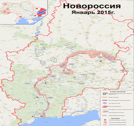 Bí ẩn Nga trên chiến trường Ukraine - 1 Ranh giới hiện tại của Donetsk và Lugansk (
