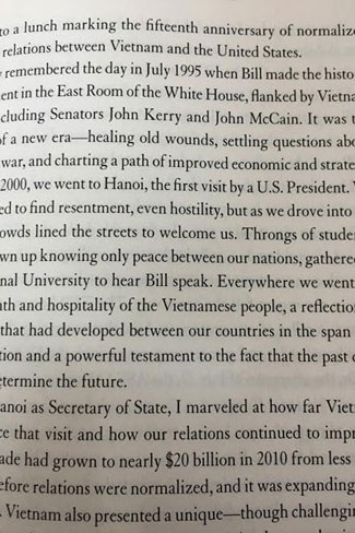 Hồi ký Hillary Clinton: Việt Nam là cơ hội chiến lược độc đáo - 2 Những hồi ức về Việt Nam trong cuốn hồi ký. (Ảnh: