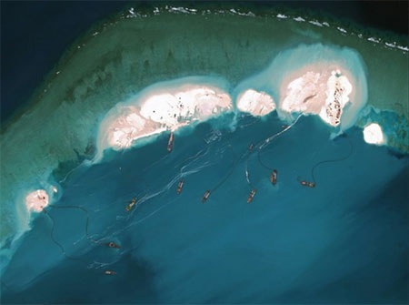 Hoạt động bồi đắp, lấn biển của Trung Quốc trên Biển Đông. (Nguồn: