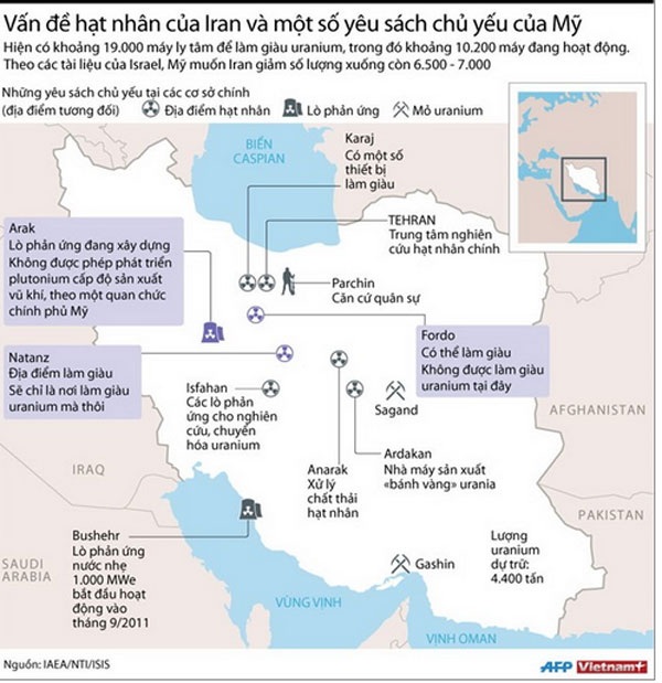 [Infographics] Vấn đề hạt nhân Iran và yêu sách chủ yếu của Mỹ