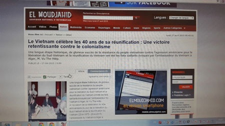 Truyền thông Algeria ca ngợi Chiến thắng 30/4 - 1 Truyền thông Algeria ca ngợi chiến thắng 30/4