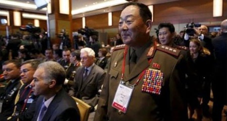 Bộ trưởng Quốc phòng Triều Tiên Hyon Yong-chol tại một hội nghị an ninh quốc tế ở Moskva