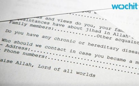 Những góc khuất trong cuộc đời Bin Laden - 3 Mẫu đơn xin việc của al - Qaeda dành cho các chiến binh thánh chiến. (Ảnh: