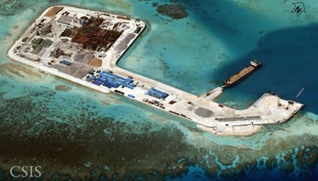 Trung Quốc đã biến đá Tư Nghĩa thành căn cứ quân sự kiên cố. (Ảnh: