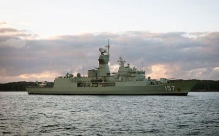 Sợi xích nóng Mỹ-Úc-Nhật chặn Trung Quốc trên biển Đông - 1 Tàu khu trục HMAS Perth của Australia