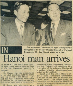 Báo chí Thái Lan viết về sự kiện Việt Nam mở Đại sứ quán tại Bangkok