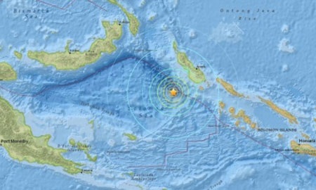 Động đất 7,2 độ richter tại Papua New Guinea - 1 Hình ảnh về tâm chấn trận động đất. (Ảnh: