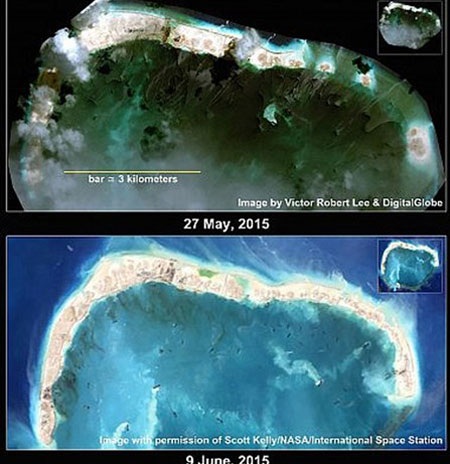 Trung Quốc mỗi ngày cải tạo trái phép 3,2ha trên đá Subi của Việt Nam