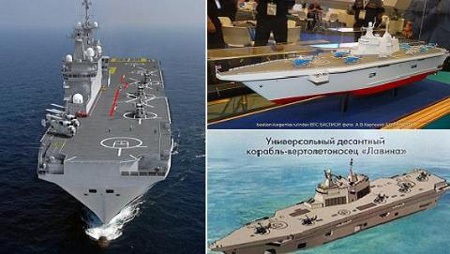 Nga đã đưa ra 2 mẫu tàu đổ bộ trực thăng thay thế cho Mistral