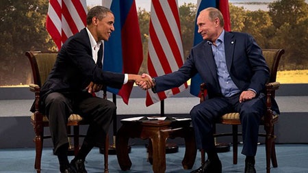 Quan hệ Nga-Mỹ đóng vai trò then chốt với sự ổn định toàn cầu - 1 Tổng thống Nga Vladimir Putin và người đồng cấp Mỹ Barack Obama. (Nguồn: