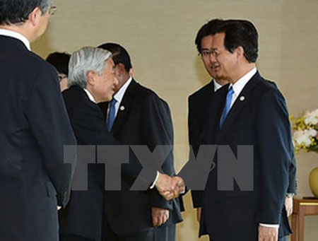 Thủ tướng Nguyễn Tấn Dũng hội kiến với Nhật Hoàng cùng lãnh đạo các nước Mekong. (Ảnh: