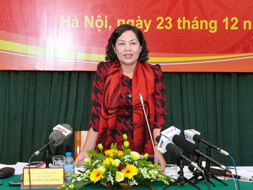 Phó Thống đốc: Không có chuyện tăng tín dụng ảo - 1 Phó Thống đốc NHNN Nguyễn Thị Hồng.