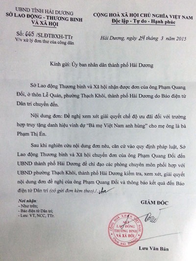 Văn bản chỉ đạo của Sở Lao động TB&XH tỉnh Hải Dương