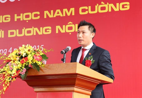 Khởi công xây dựng hệ thống trường liên cấp Nam Cường - 1 Ông Trần Văn Nghĩa, Tổng Giám đốc Tập đoàn Nam Cường phát biểu tại lễ khởi công