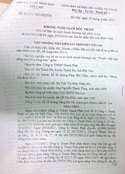 Tài sản thi hành án có dấu hiệu bị tẩu tán, nguyên đơn gánh nợ hàng chục tỷ đồng - 4 Quyết định kháng nghị bản án đã có hiệu lực của