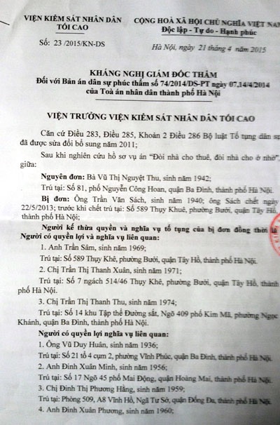 Bản án vừa được thi hành, công dân “tá hỏa” nhận kháng nghị của Viện kiểm sát - 5 Kháng nghị giám đốc thẩm của Viện KSND tối cao
