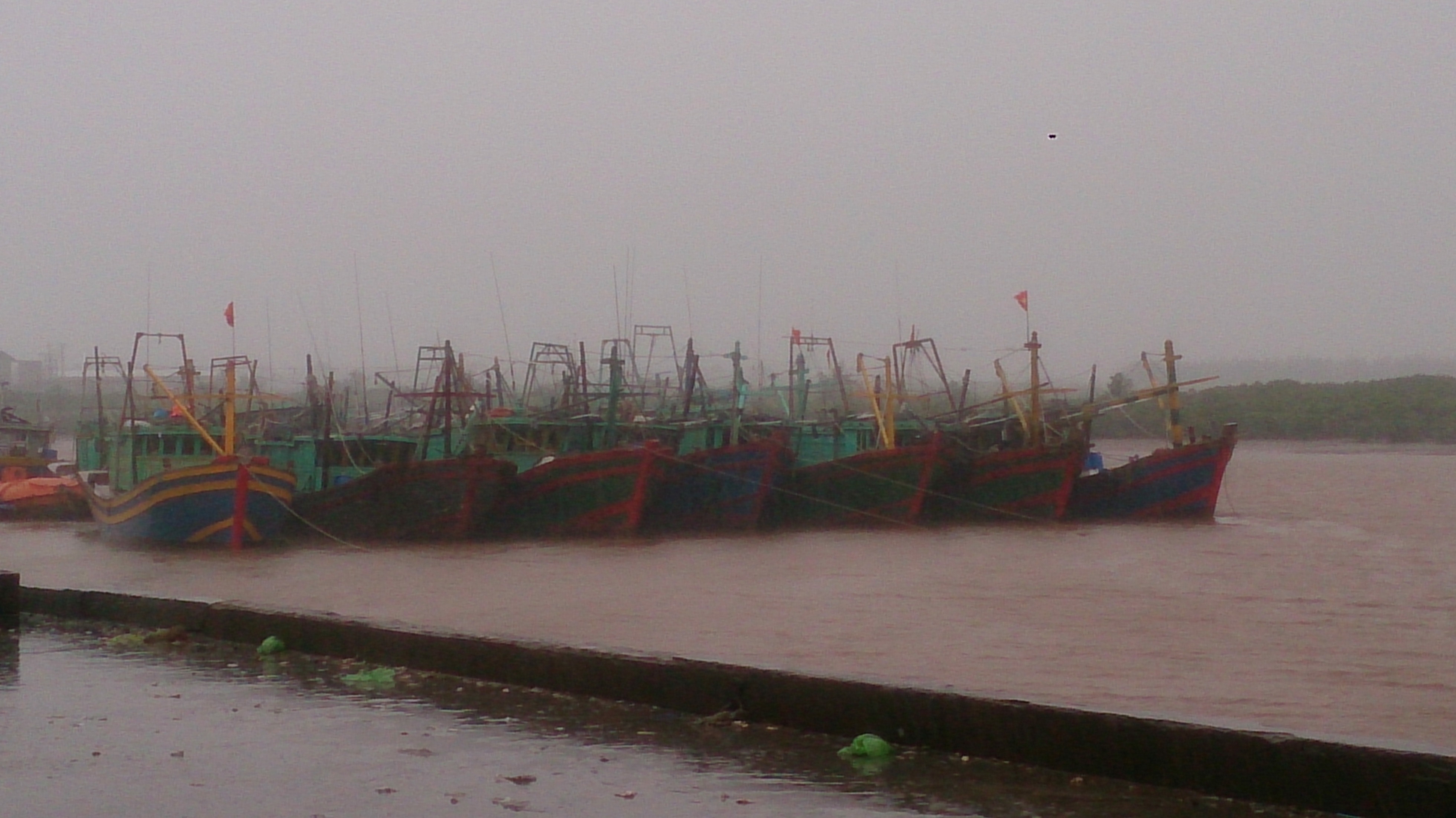 Khu neo đầu tàu thuyền tại Đồ Sơn đã được chằng buộc trước mưa lớn