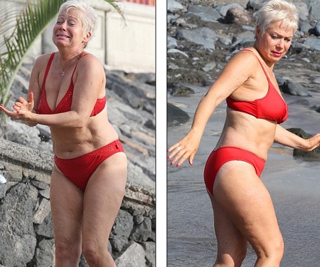Bụng rạn chằng chịt, sao U60 vẫn tự tin diện bikini - 2 Ngôi sao truyền hình Denise đang đi nghỉ cùng chồng,