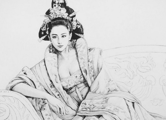 Ảnh chân dung tuyệt đẹp về nhân vật trong “Tân Võ Tắc Thiên” - 10 Tiêu Thục Phi (Trương Hinh Dư) giống hệt dưới nét vẽ của fan. Cũng là một nhân vật phản diện trong