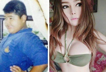 Cộng đồng mạng châu Á xôn xao về người đẹp chuyển giới Thái Lan - 2 Xiao Bian vốn sở hữu thân hình béo mập, nước da đen trước khi phẫu thuật chuyển giới.